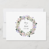 写真を保存する日付の水色フローラガーランド 招待状 (裏面)