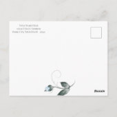 写真を保存する日付ほこりっぽい青いフローラシルバー ポストカード (裏面)