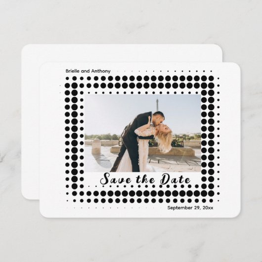 写真を保存する日付カード新郎新婦の結婚式の日 (正面/裏面)