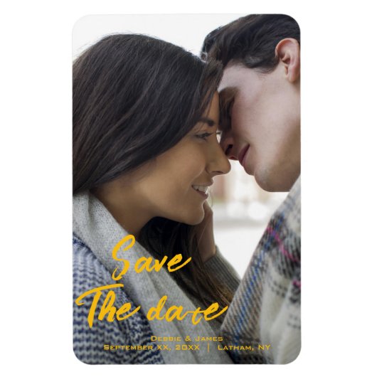 写真を保存する日付マグネット – カスタムウェディング マグネット (縦)