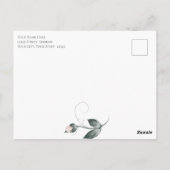 写真を保存する日付淡い色の赤面バラ水色 ポストカード (裏面)