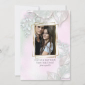 写真を保存する日付 | ふわふわピンクの輝き 招待状 (正面)