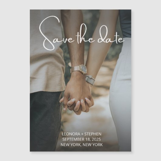 写真を保存する - 日付を保存 マグネット招待状 (正面)