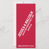 写真を保存 日付 ウェディング スポーツ チケット 招待状 (裏面)