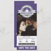 写真を保存 日付 結婚式 スポーツ チケット セーブザデート (正面/裏面)