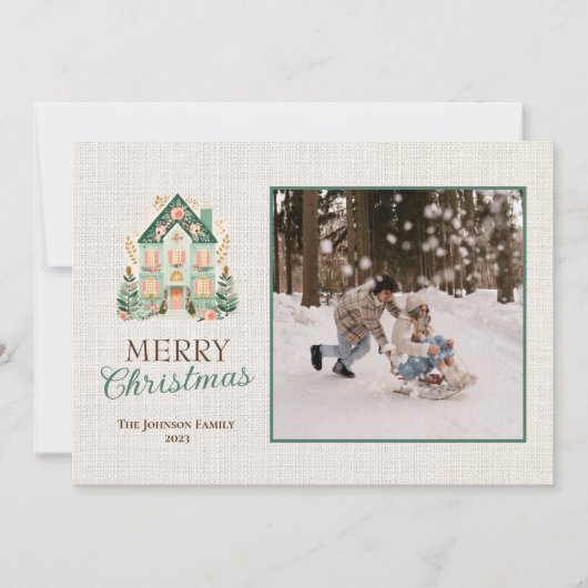 写真を入れたクリスマスカードをオーダーメイド シーズンカード (正面)