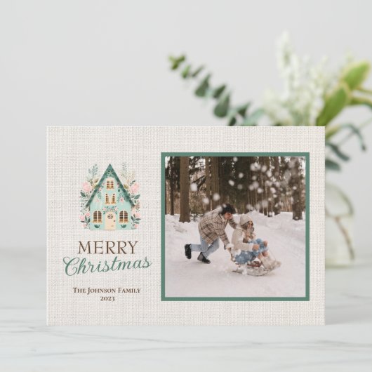 写真を入れたクリスマスカードをオーダーメイド シーズンカード (スタンド正面)