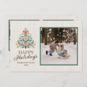 写真を入れたハッピーホリデーカード シーズンカード (正面/裏面)