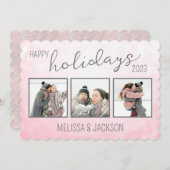 写真を入れたハッピーホリデーカード シーズンカード (正面/裏面)
