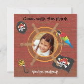 写真を入れた海賊の誕生日パーティー 招待状 (裏面)