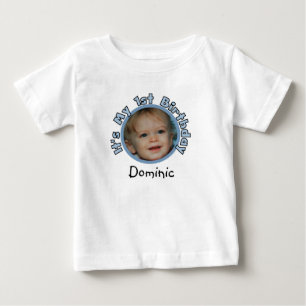 写真を加え、第1誕生日のTシャツを示して下さい ベビーTシャツ