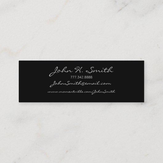 写真を含むシニア・プロファイル・カード スキニー名刺 (裏面)