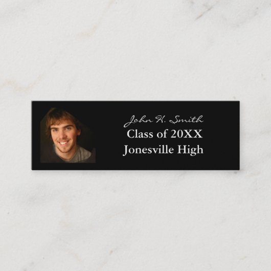 写真を含むシニア・プロファイル・カード スキニー名刺 (正面)