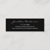 写真を含むシニア・プロファイル・カード スキニー名刺 (裏面)