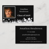 写真を含むシニア・プロファイル・カード 名刺 (正面/裏面)