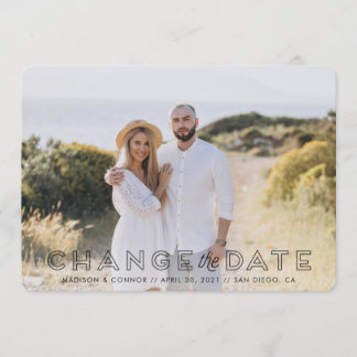 写真を変更した日程のお知らせカード 招待状