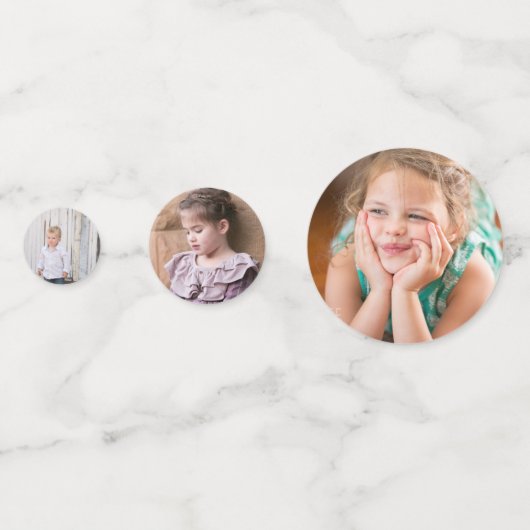 写真を変更して自分の写真を作成パーソナライズされたする コンフェッティ (正面)