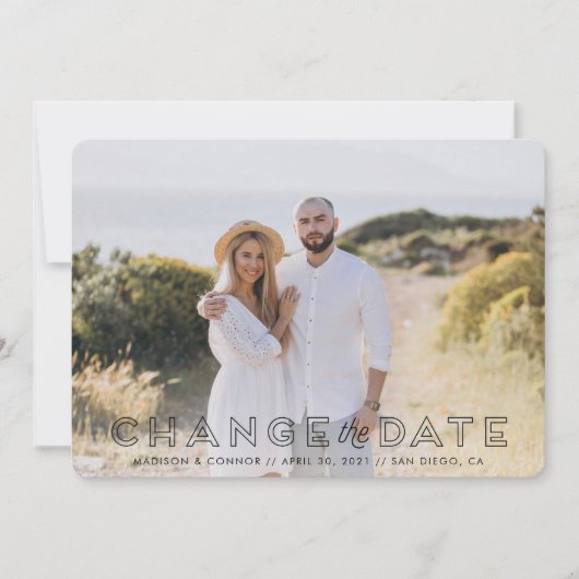 写真を変更する日付カード 招待状 (正面)