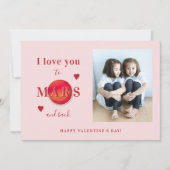 写真を愛する火星かわいいピンクのバレンタインデー シーズンカード (正面)