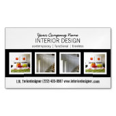 写真を持つはっきりしたな専門のインテリア・デザイナー マグネット名刺 (正面)