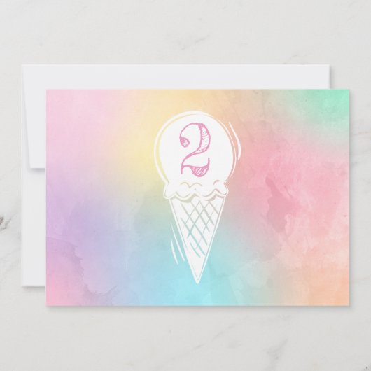 写真を持つアイスクリームの誕生日の招待状 招待状 (裏面)