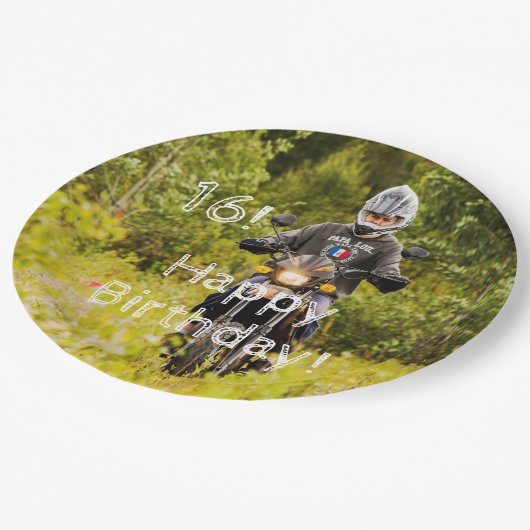 写真を持つアクションボーイの16歳の誕生日 ペーパープレート (アングル)