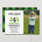 写真を持つセントパトリックの誕生日の招待状 招待状 (正面/裏面)