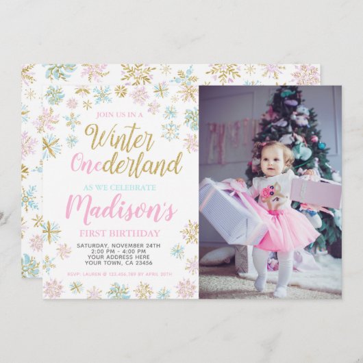 写真を持つ冬のONEderlandの招待状 招待状 (正面/裏面)