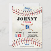 写真を持つ少年のための野球の誕生日の招待 招待状 (正面)
