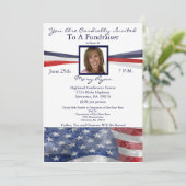 写真を持つ愛国心が強い政治募金活動の招待状 招待状 (スタンド正面)