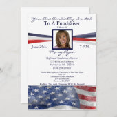 写真を持つ愛国心が強い政治募金活動の招待状 招待状 (正面/裏面)