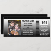 写真を持つ日付のチケットの招待状を救って下さい セーブザデート (正面/裏面)