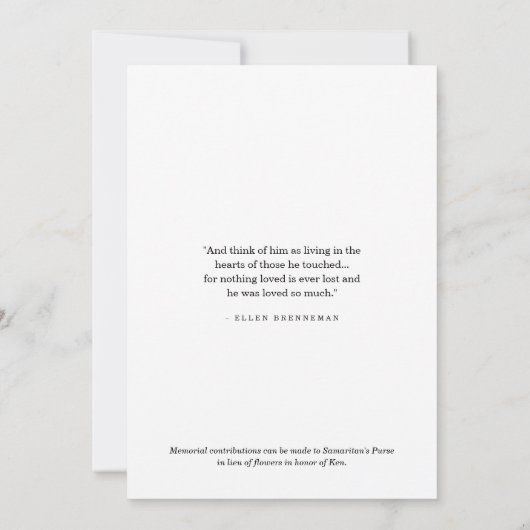 写真を持つ生命招待状のクラシックなお祝い 招待状 (裏面)