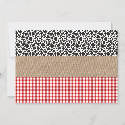 写真を持つ納屋周囲の庭の誕生日の招待状 招待状 (裏面)