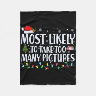写真を撮りすぎるクリスマス フリースブランケット