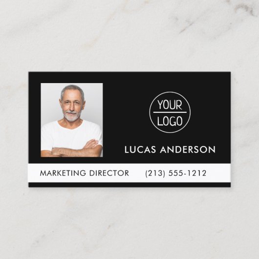 写真を撮る会社またはイベントロゴブラックビジネス  名刺 (正面)