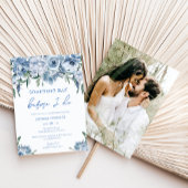 写真を撮る前に何か青いブライダルシャワー 招待状