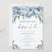 写真を撮る前に何か青いブライダルシャワー 招待状 (正面)