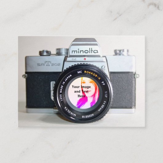 写真を撮る古いカメラ 名刺 (正面)
