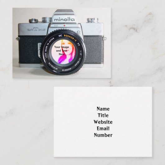 写真を撮る古いカメラ 名刺 (正面/裏面)