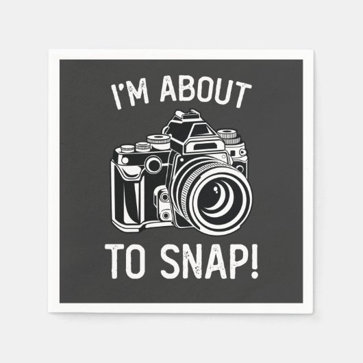 写真を撮ろうとしているおもしろい スタンダードカクテルナプキン (正面)