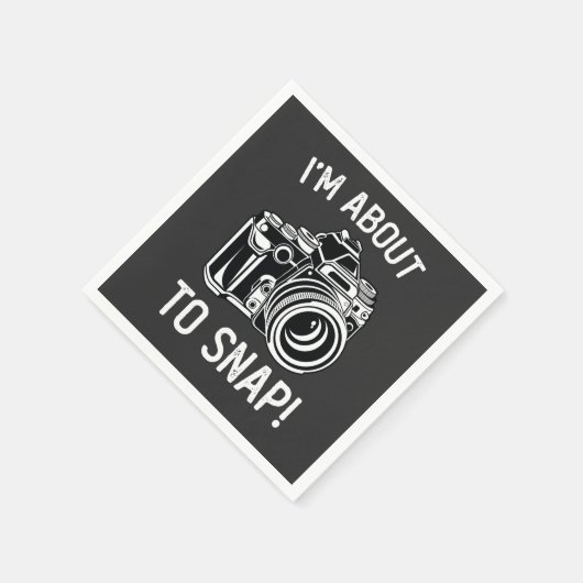 写真を撮ろうとしているおもしろい スタンダードカクテルナプキン (角)