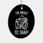 写真を撮ろうとしているおもしろい セラミックオーナメント (右)