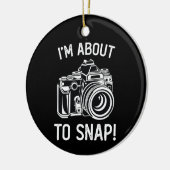 写真を撮ろうとしているおもしろい セラミックオーナメント (左)