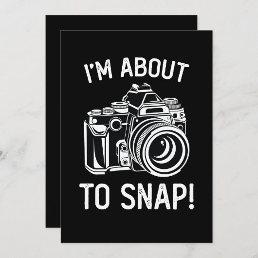 写真を撮ろうとしているおもしろい 招待状 (正面/裏面)