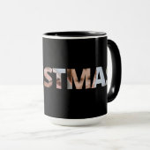 写真を文字Christmas Blackにアップロード マグカップ (正面右)