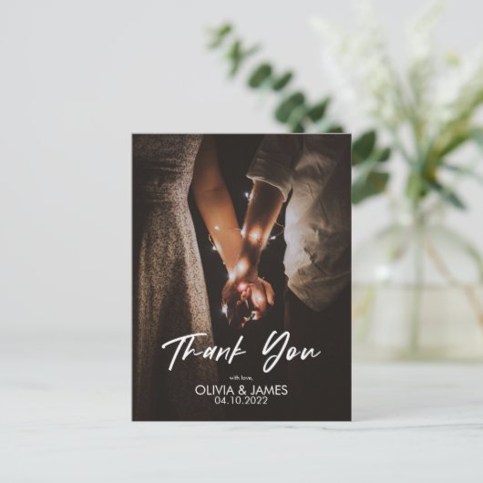 写真を最小限に置き換える フラット サンクス ポストカード (スタンド正面)