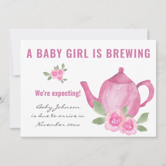 写真を期待する女の子は妊娠中 案内状 (正面)