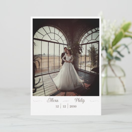 写真を添えた結婚式の招待 招待状 (スタンド正面)