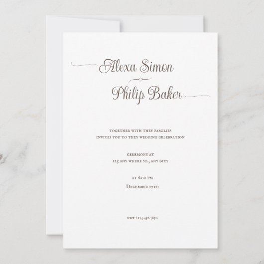 写真を添えた結婚式の招待 招待状 (裏面)